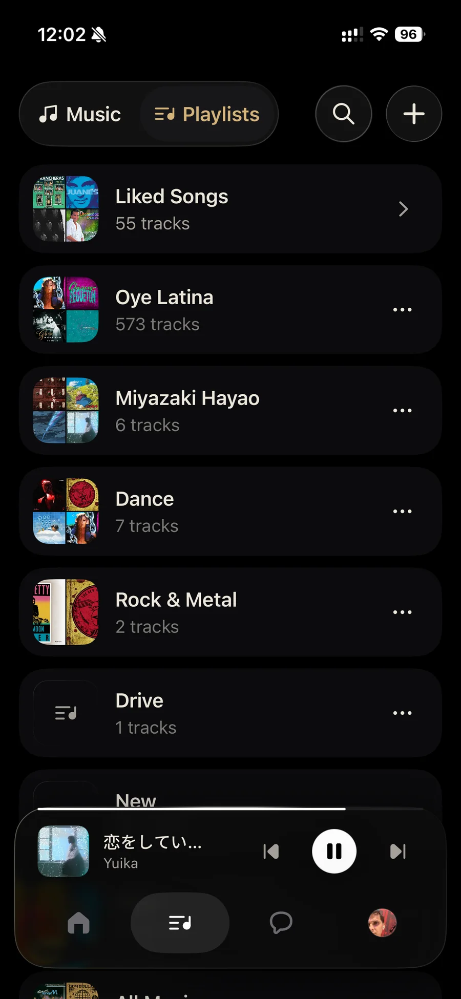 Playlist collection in Sidus on iPhone