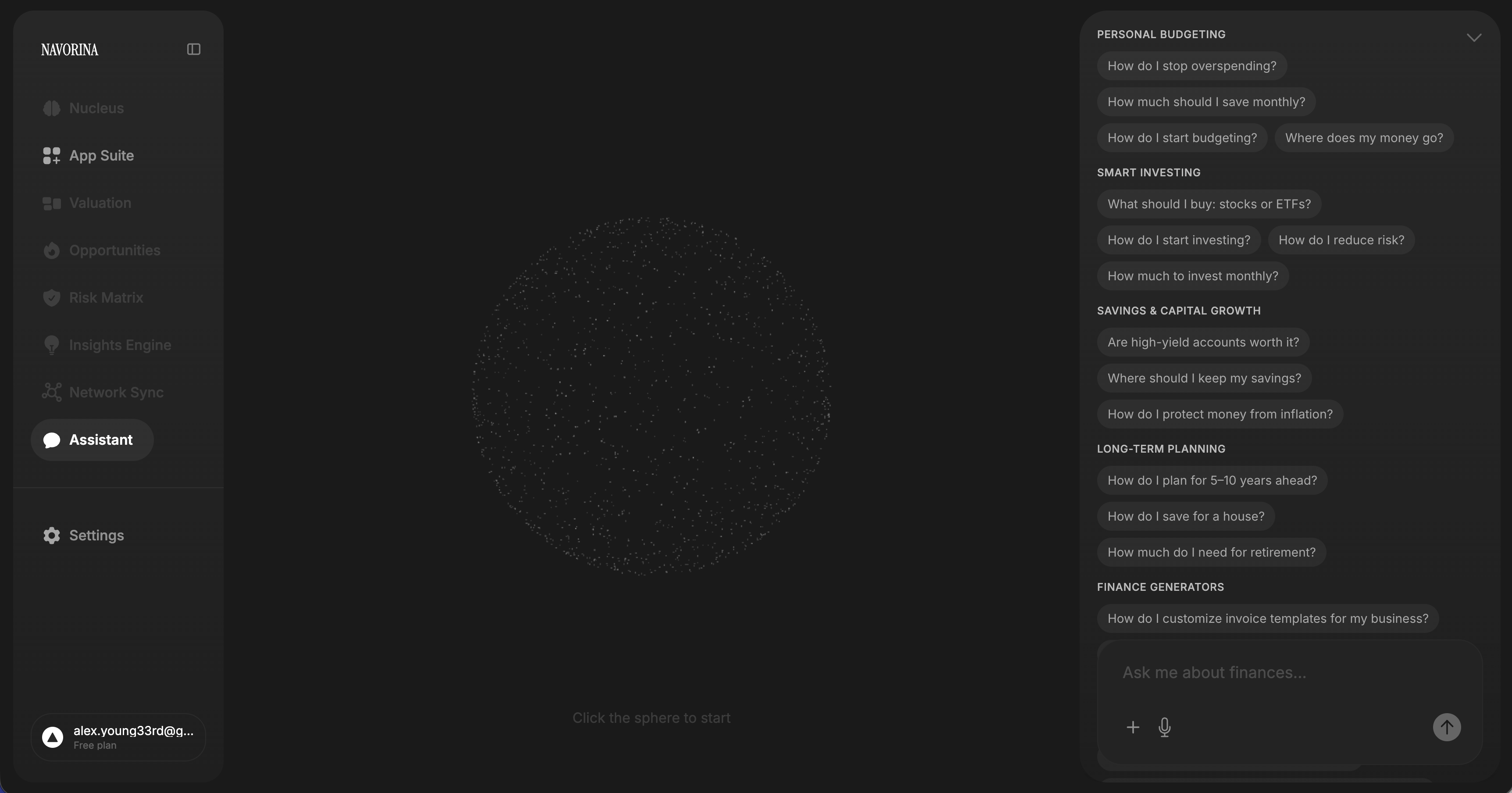 Navorina Assistant Interface